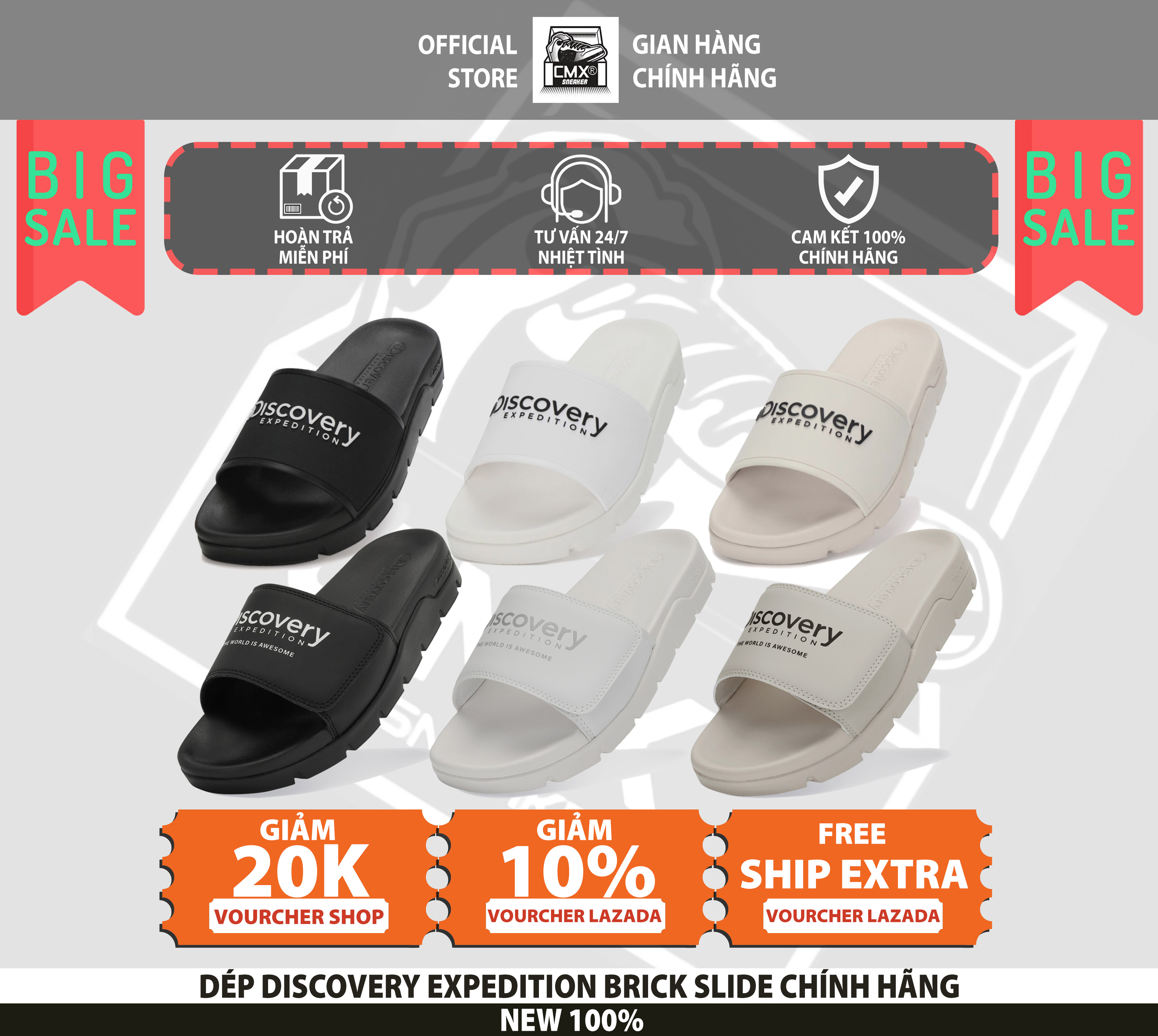 😘 dép discovery expedition brick slide - real authentic 100%