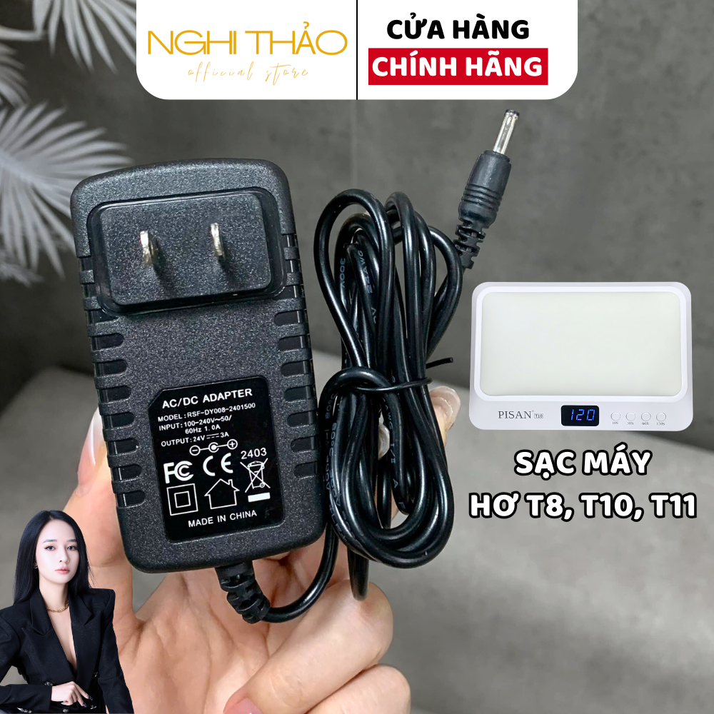 Dây sạc máy hơ gel T8 SNRQI T10 và T11 PISAN chính hãng Nghi Thảo