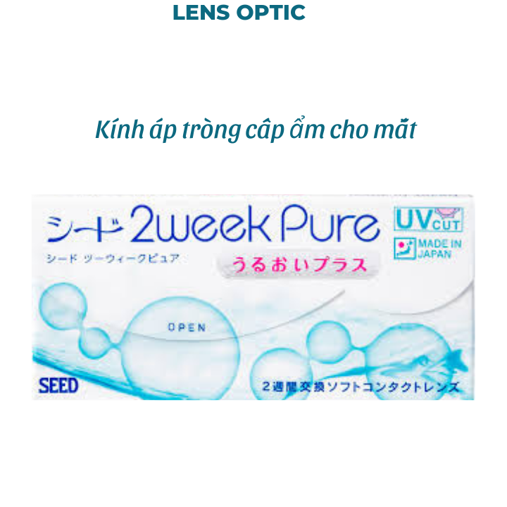 Kính áp tròng SEED dùng 2 tuần không màu -2 Week Pure, lens mắt cận trong suốt có độ cận-Lens Optic