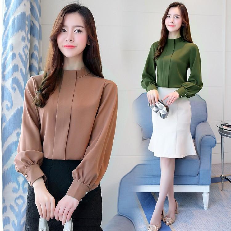 Áo công sở xếp ly tay phồng ella