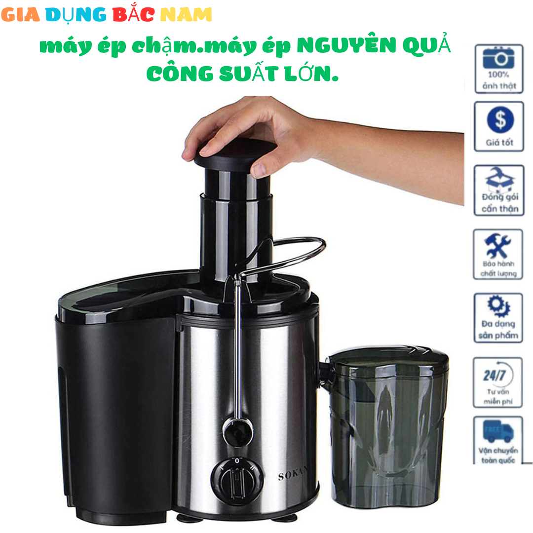 Máy ép chậm.máy ép nguyên quả công suất lớn.máy hoa quả chậm sokany sk-4000, máy ép hoa quả đa năng , máy ép nước hoa quả tại nhà đa năng , tiện dụng , bảo hành 12 tháng