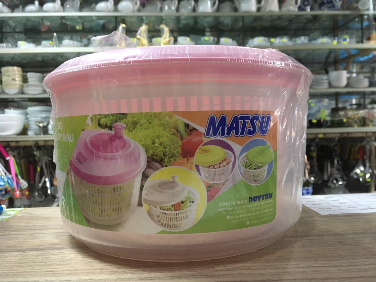 Rổ quay ráo rau matsu Duy Tân lớn 26cm*20cm