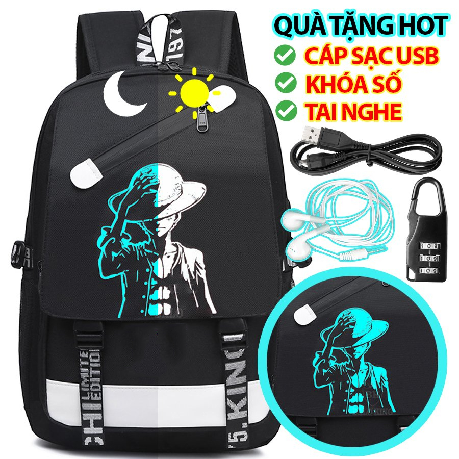 Balo nam nữ đi học phát sáng dạ quang Ohazo! cao cấp hình Boy Music cá tính đẳng cấp + Có cổng sạc USB tiện lợi sạc điện thoại - Chất liệu bền bỉ - Tặng cáp sạc USB siêu xịn- Mẫu HOT trend nhất năm nay