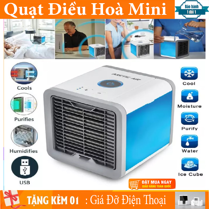 Quạt điều hòa mini, Quạt Điều Hòa Hơi Nước Mini Tạo Độ Ẩm Trong Phòng, Quạt Điều Hòa mini Arctic Air. Giúp Bạn Luôn Mát Mẻ Giữa Mùa Hè Nóng Bức- An toàn cả với trẻ nhỏ