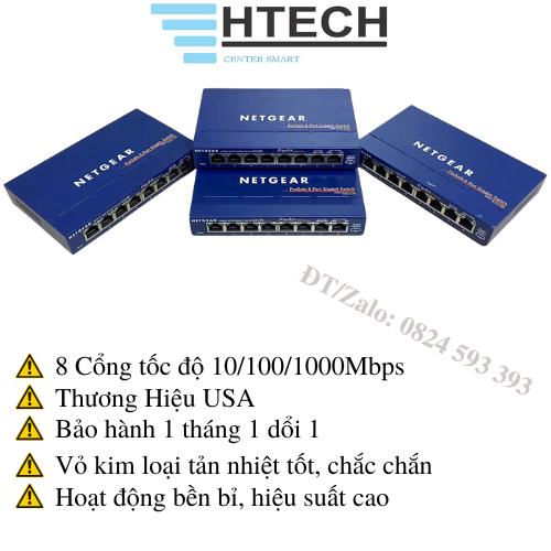 Bộ chia mạng cũ netgear gs108 8-port 10/100/1000 gigabit switch