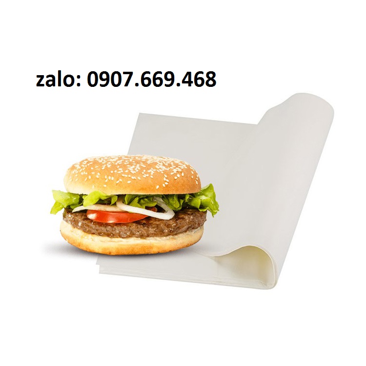 Giấy gói chống thấm dầu dùng gói bánh hamburger, sandwich
