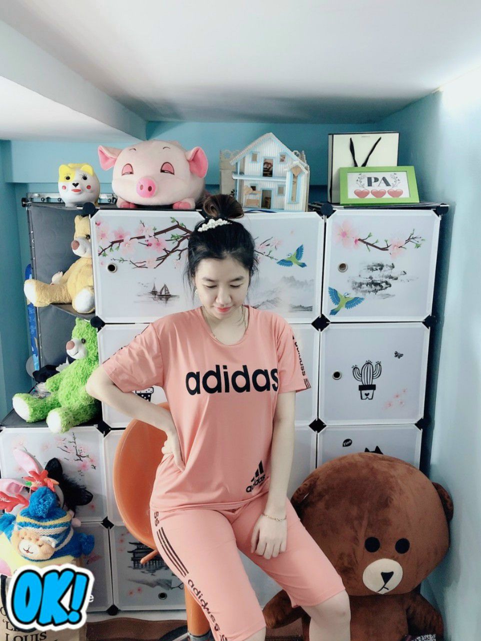Bộ adidas chất thun dưới 58kg