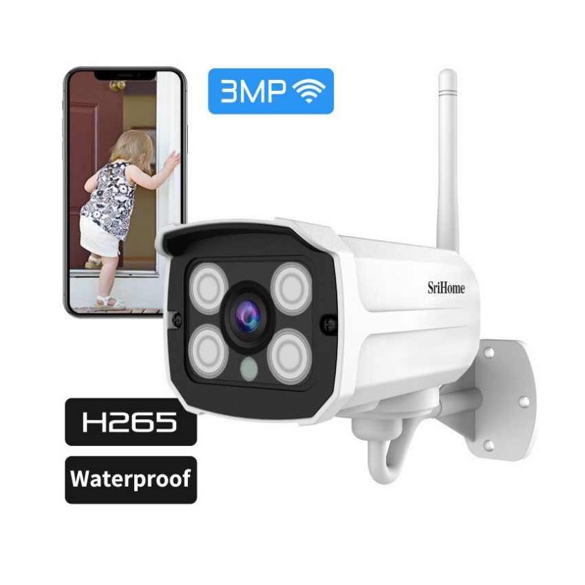 SriHome SH024 3.0Mpx Full HD 1080p – Camera IP Wifi giám sát, quan sát không dây - SH024