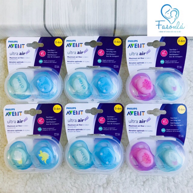 [HCM]Set 2 Ty Ngậm Ultra Air Avent 0-6M 6-18M