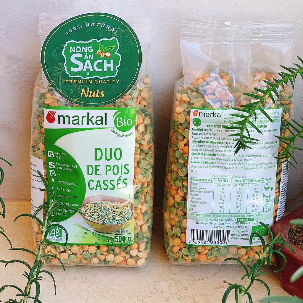 Đậu Hà Lan Hữu Cơ 100% Chính Hãng Markal Pháp Đã Tách Vỏ - 500g Nhập Khẩu  Pháp