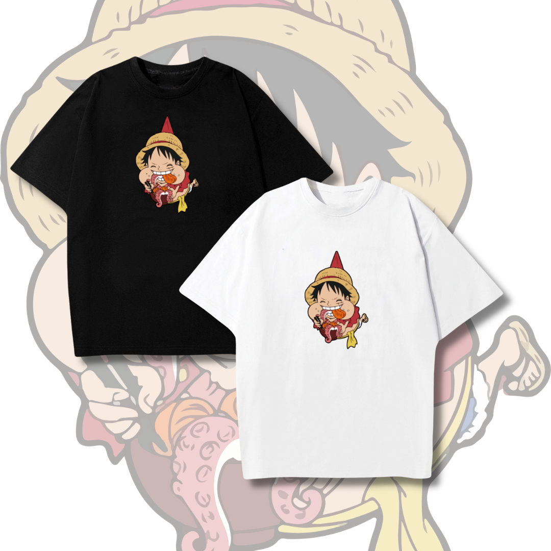 Áo thun unisex nam nữ in hình Onepiece treo chibi luffy và zoro chopper siêu dễ thương