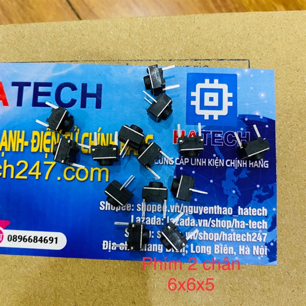Nút nhấn phím bấm 2 chân 6x6x5 túi 50 chiếc