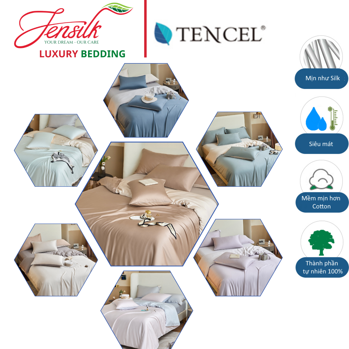 Bộ chăn ga gối lụa trơn cao cấp 100%Tencel 100s, phối 2 màu tương phản mới nhất 2022 chất liệu siêu mềm mịn mát, đủ size, đủ màu