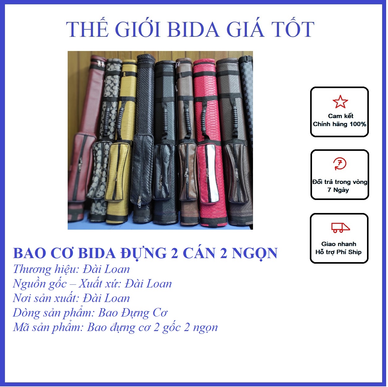 Bao cơ bida - 2 cán 2 ngọn