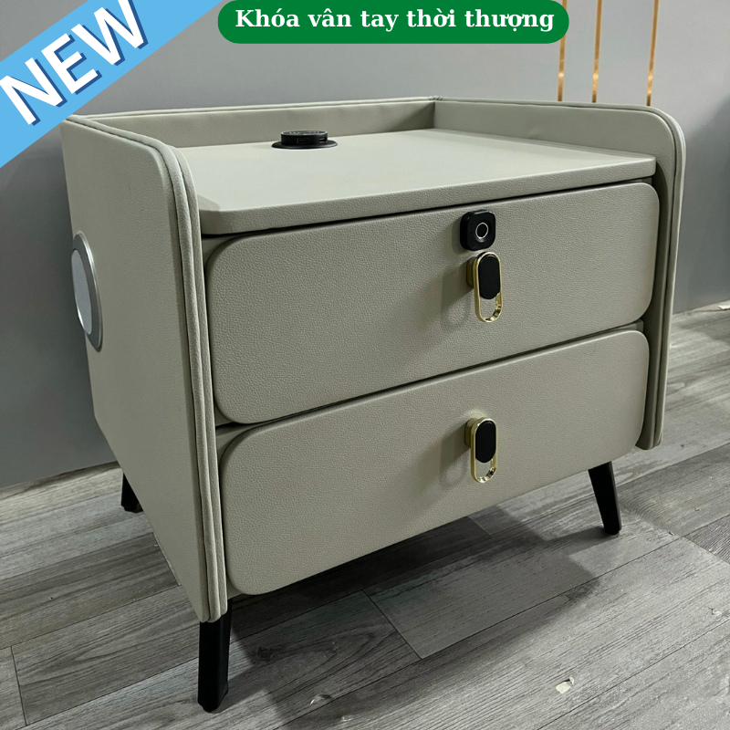 Tủ đầu giường thông minh, táp đầu giường thông minh, Kệ đầu giường thông minh có sạc điện thoại, loa bluetooth