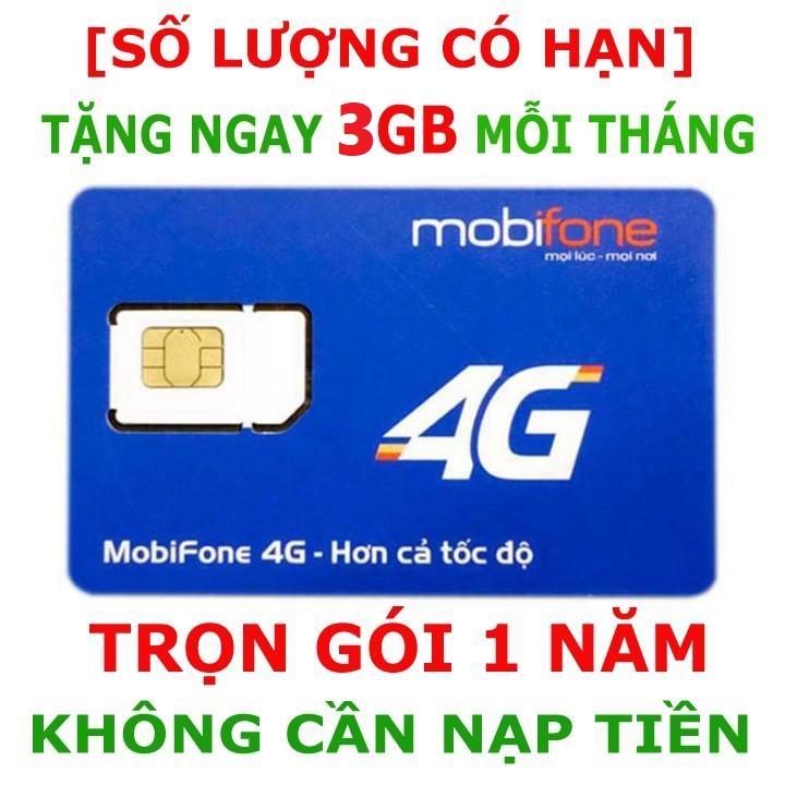Sim 4g mobifone mdt255 , sim data mobifone 1 năm với 3gb 1 tháng , sim không hỗ trợ nghe gọi freeship - chưa kích hoạt