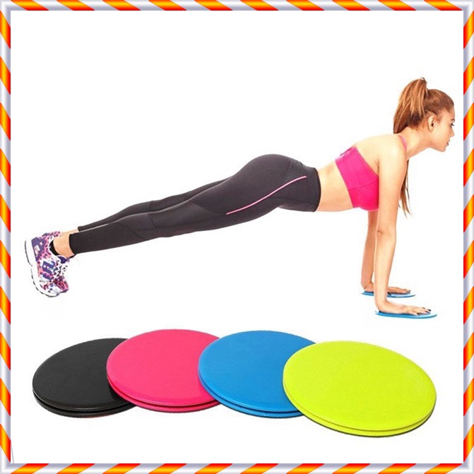 Đĩa trượt hỗ trợ tập Yoga và GYM | 1 Cặp Đĩa Tròn 18x18cm, Chất Liệu nhựa ABS và xốp