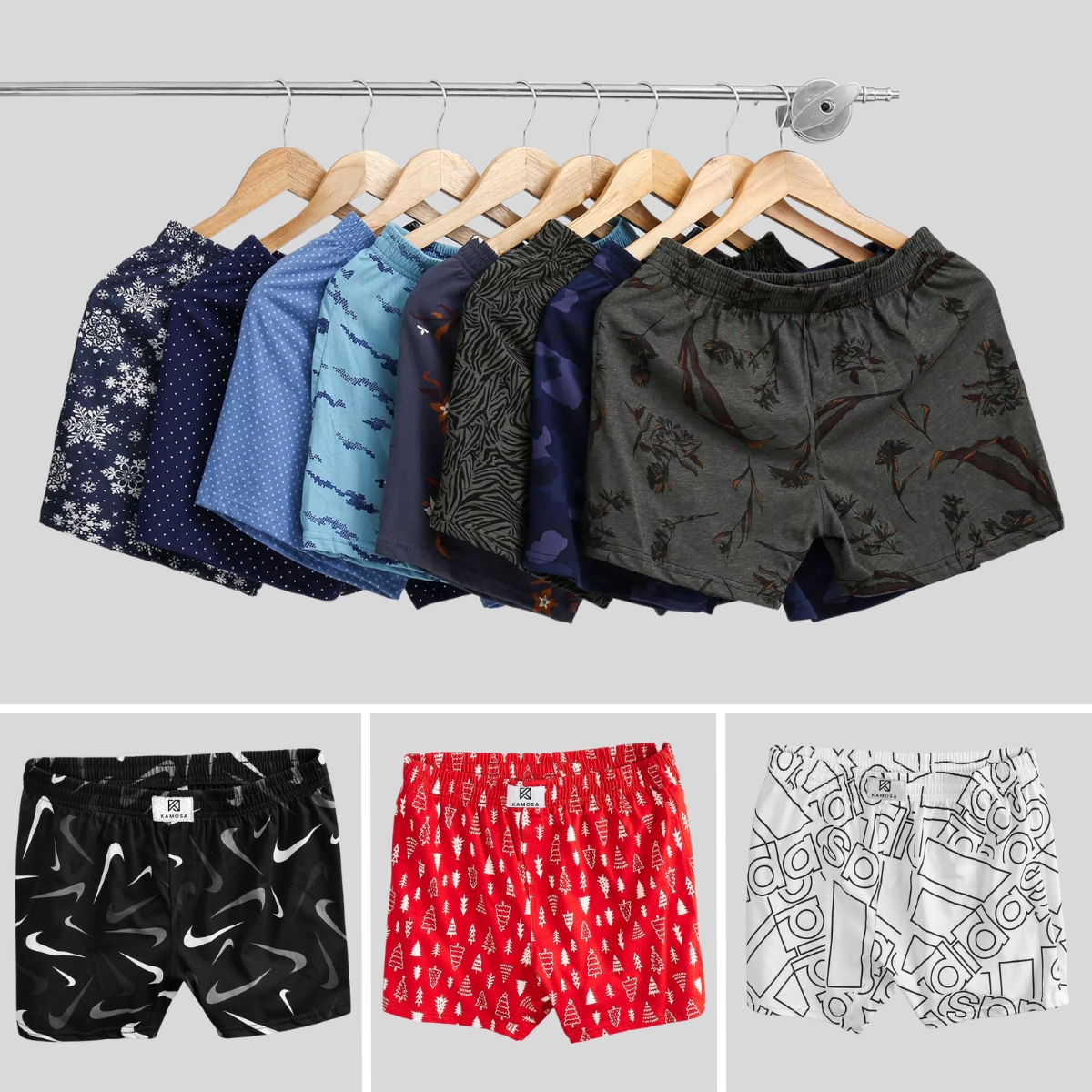 Quần đùi nam mặc nhà - Quần ngủ nam nữ Kamosa 04 chất liệu vải thun cotton mềm mát size từ 45 đến 90 kg nhiều màu để chọn