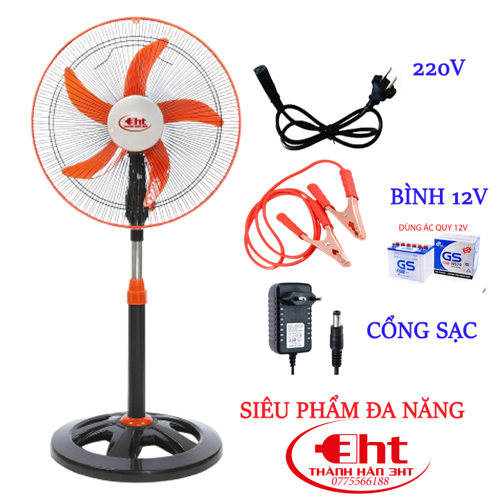 Quạt đứng b4 chạy bằng bình 12v / 220v - 3ht