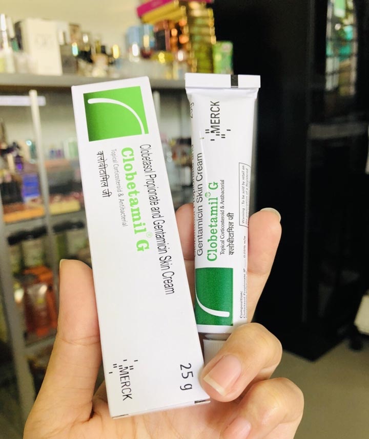 Tuýp Clobetamin G trong bộ nám Thái Lan 25gr