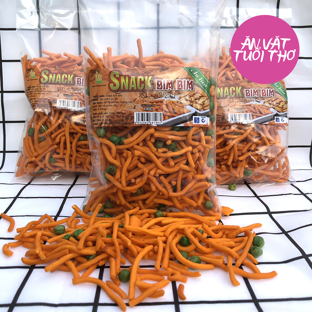Bim bim que đậu hà lan 180g món quà tuổi thơ (Giòn ngon - Đậm vị) đồ ăn vặt Tuổi Thơ MIXU