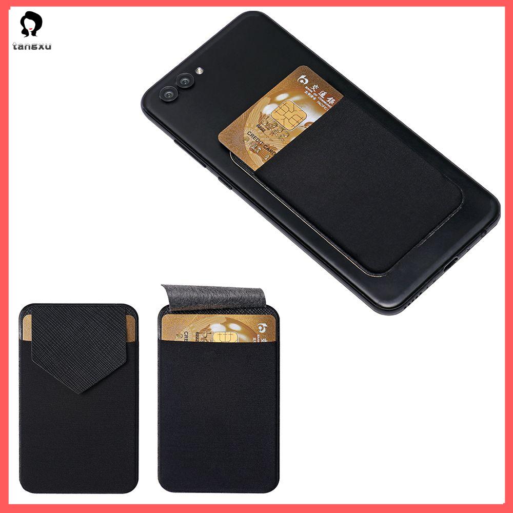 1 * Mới Universal Solid Leather Wallet Case Điện Thoại Di Động Pocket Dính Sticker Chủ Thẻ Điện Thoại