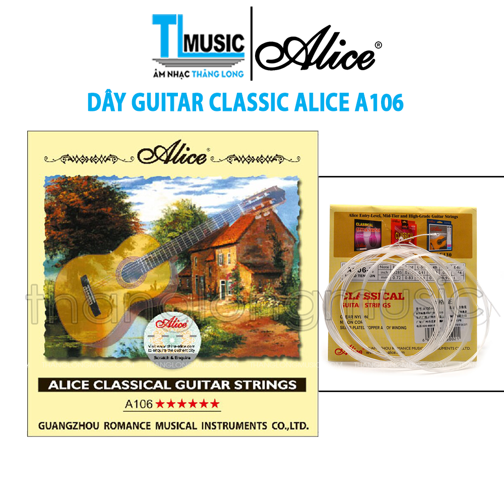 Chính Hãng Dây Đàn Guitar Classic Alice A106 - Alice Classical Guitars Strings A106
