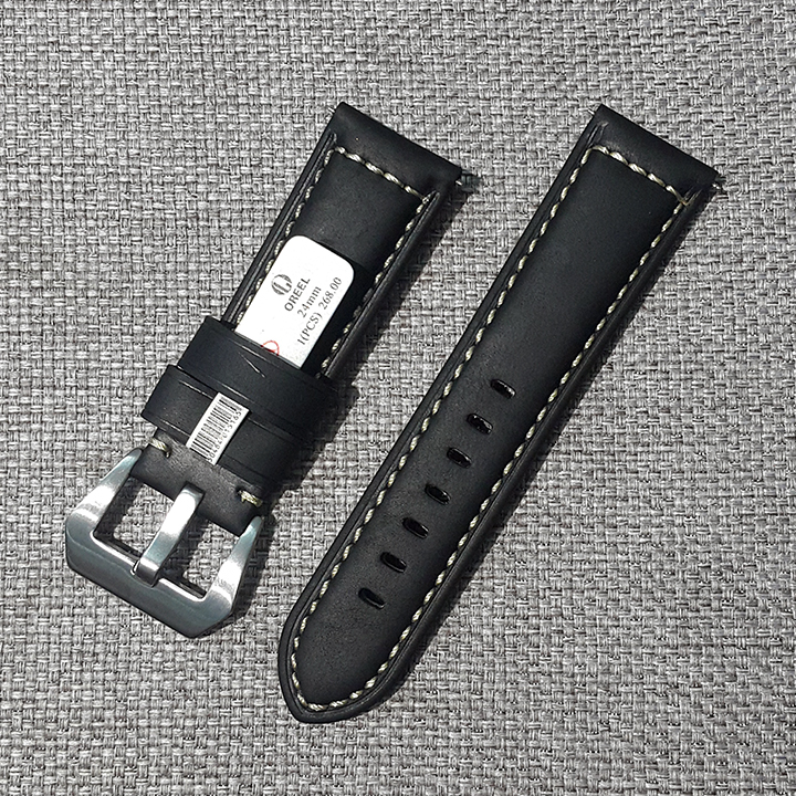 Dây đồng hồ da bò (size 20mm - 22mm -24mm - 26mm), dây đồng hồ nam khóa kim - D1805