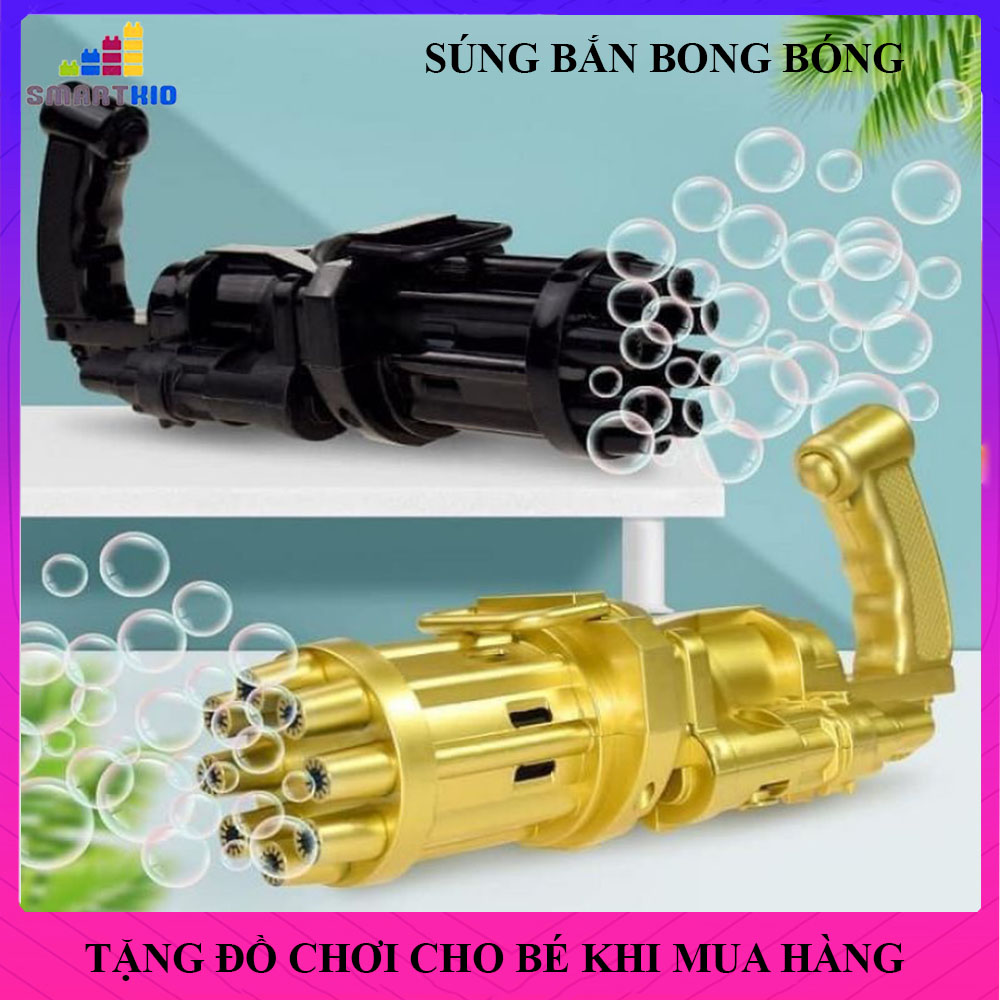 Súngbắn bong bóng 8 nòng siêu mạnh, đồ chơi tạo bong bóng cho bé, đồ chơi trẻ em