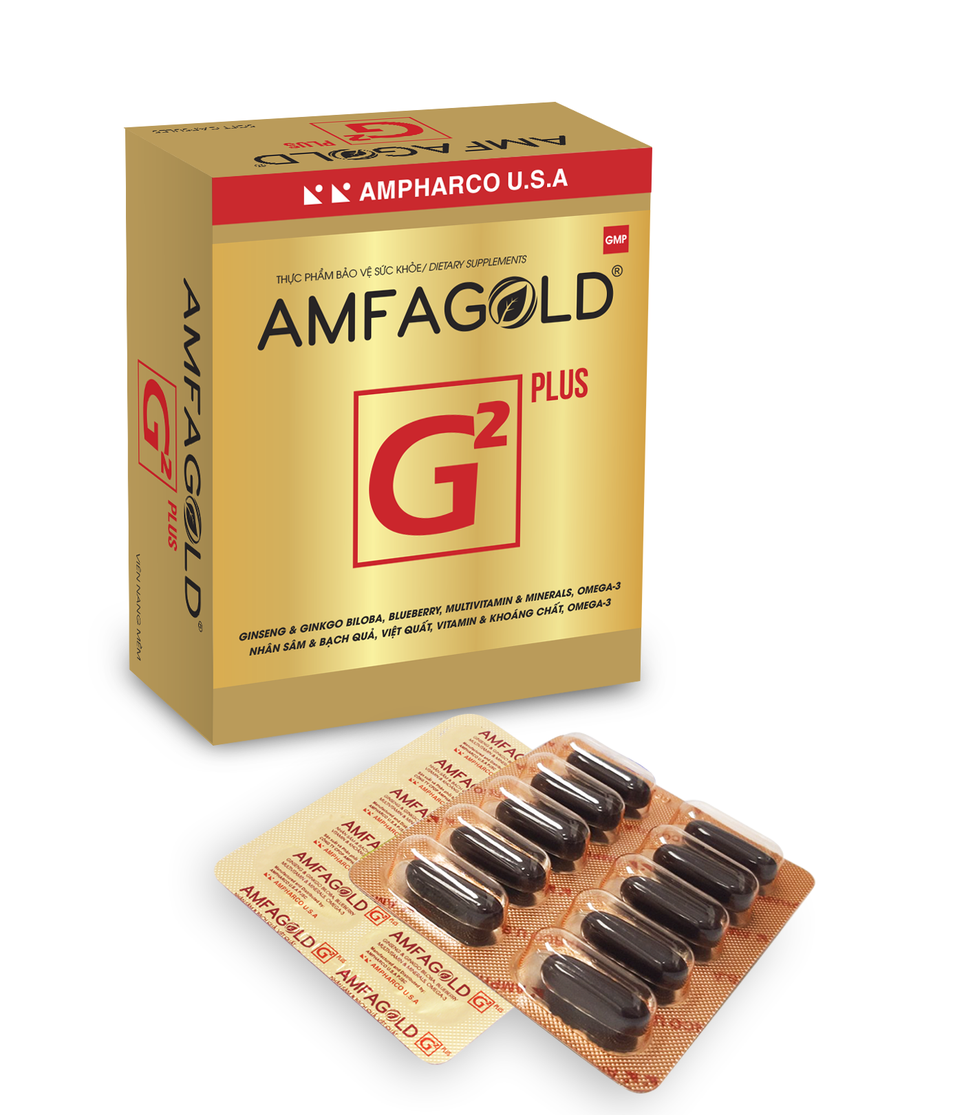 Viên uống hỗ trợ hoạt huyết và bồi bổ sức khoẻ Amfagold G2 Plus