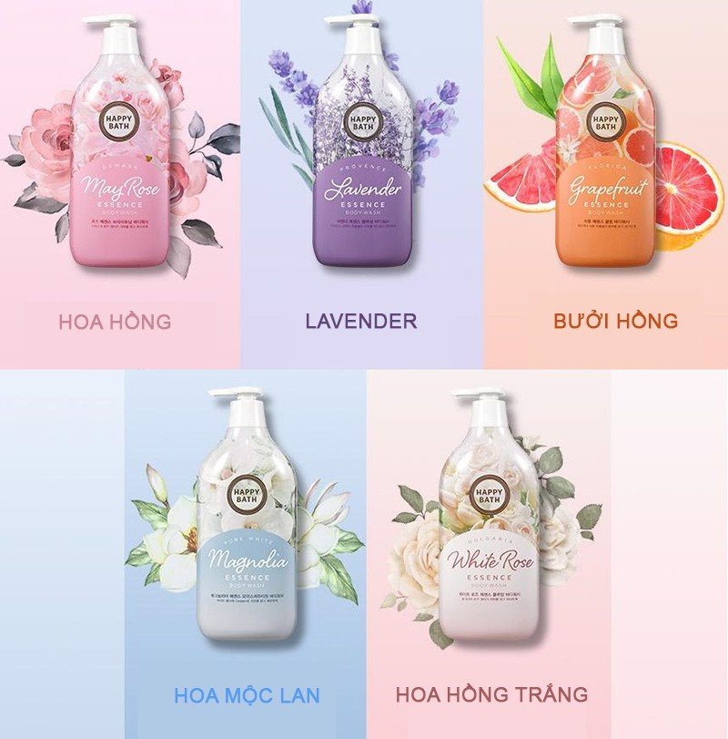 Sữa tắm Happy Bath Essence Body Wash-tinh chất hoa thiên nhiên