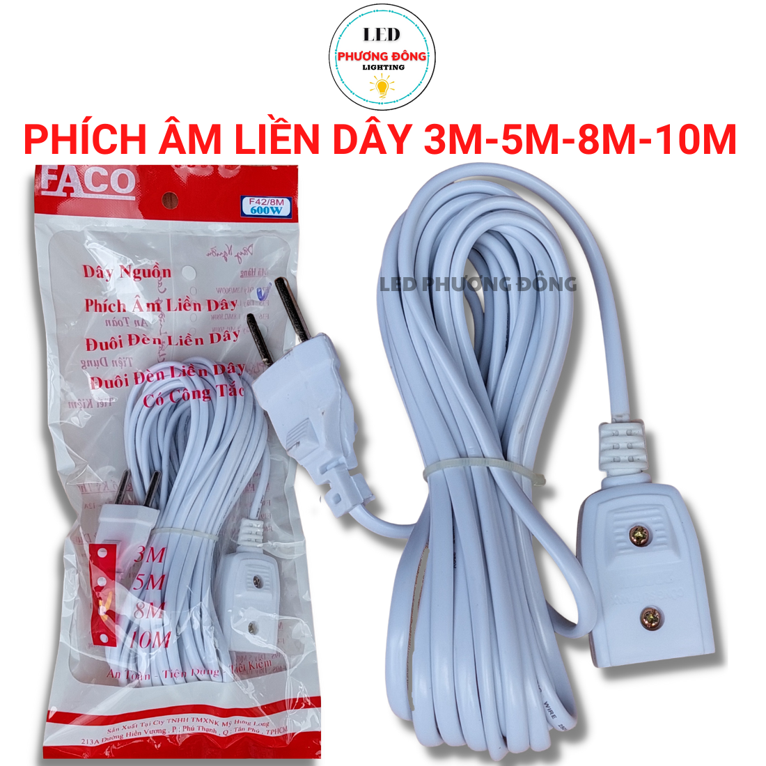 Phích âm liền dây 3m / 5m / 8m / 10m