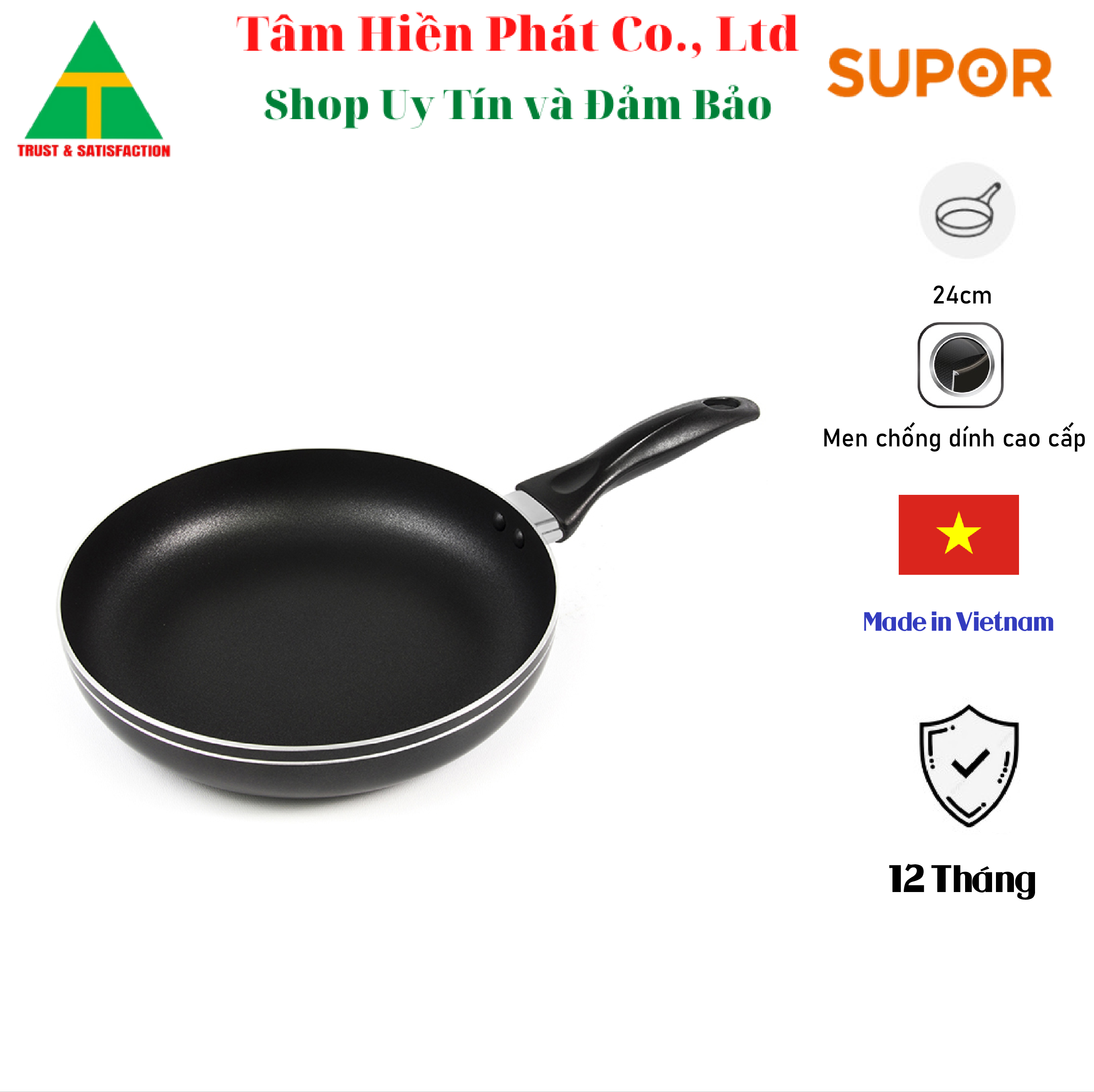 Chảo chống dính comfort supor f06a24 - 24cm