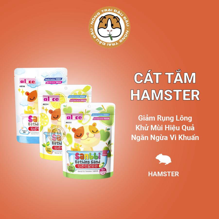 Cát tắm hamster khử mùi diệt khuẩn hương thơm tươi mát 500gr 1kg