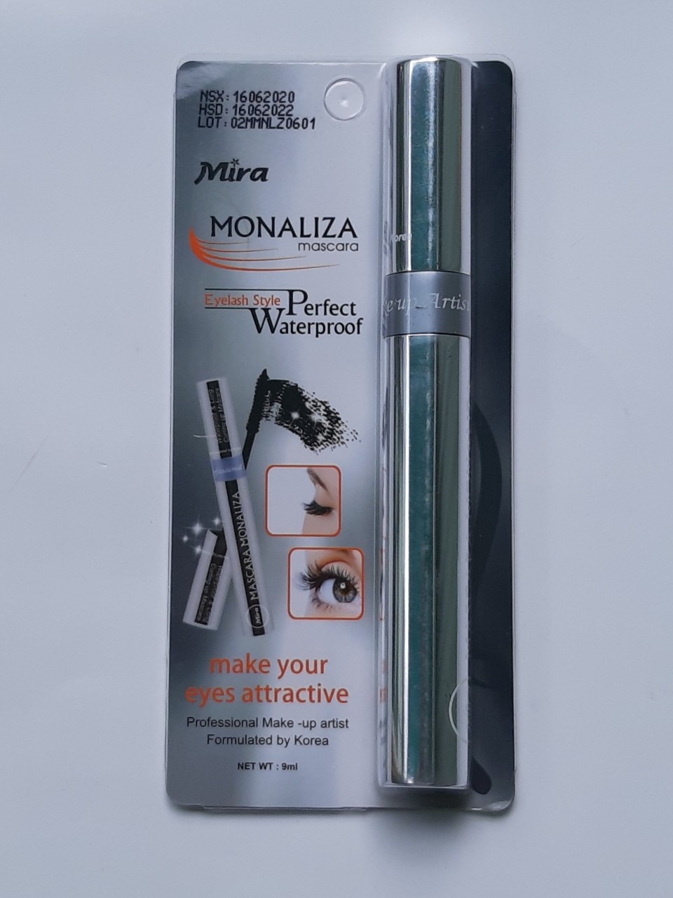 Mascara Monaliza Mira giúp dài và cong mi  không trôi không thấm nước 9ml