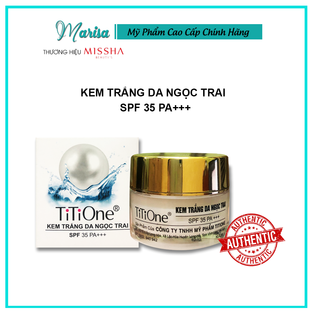 Kem dưỡng trắng da mặt ngọc trai chống nắng SPF30+++ TitiOne 15gram - Mỹ phẩm Titione chính hãng - Marisa Beauty