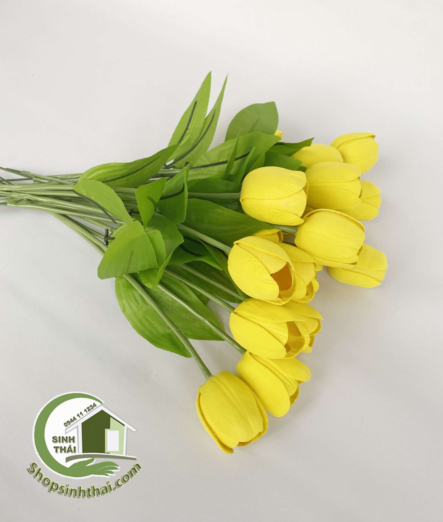 Cành hoa tulip màu vàng - Hoa giả cao cấp [ 1 cành ]