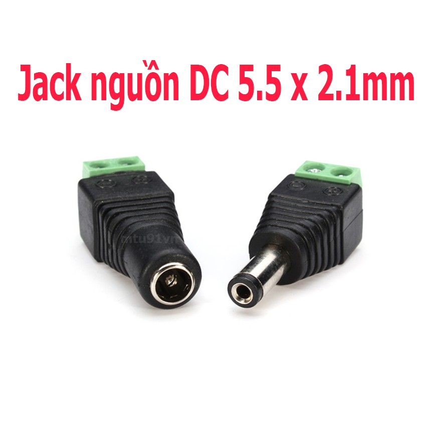 Jack nối nguồn dc 5.5x2.1mm đực cái cổng domino 2p loại tốt