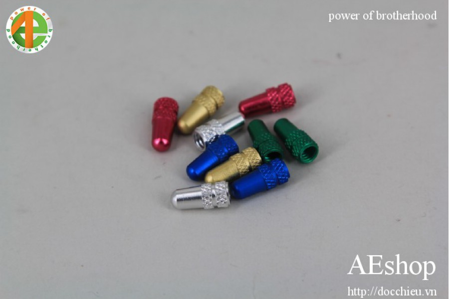 combo 2 nắp đầu van xe đạp kiểu Pháp hợp kim nhôm