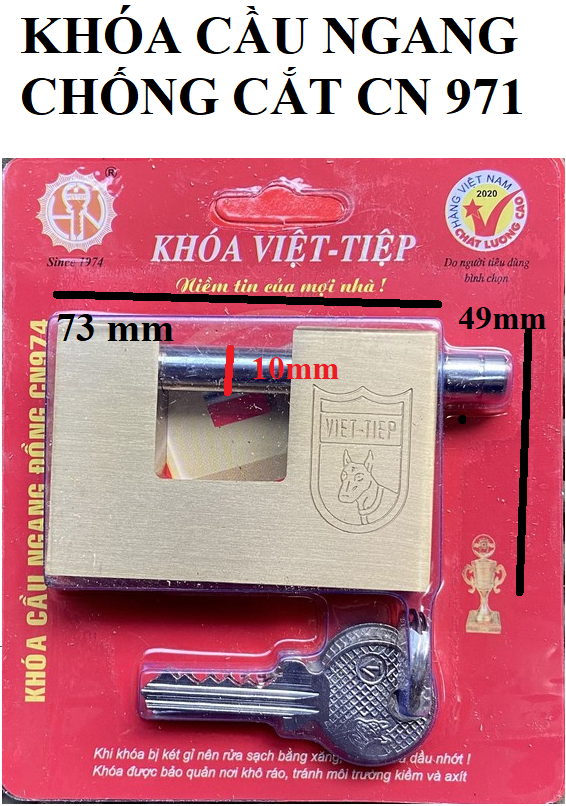 Khóa việt tiệp đồng cầu ngang cn 971