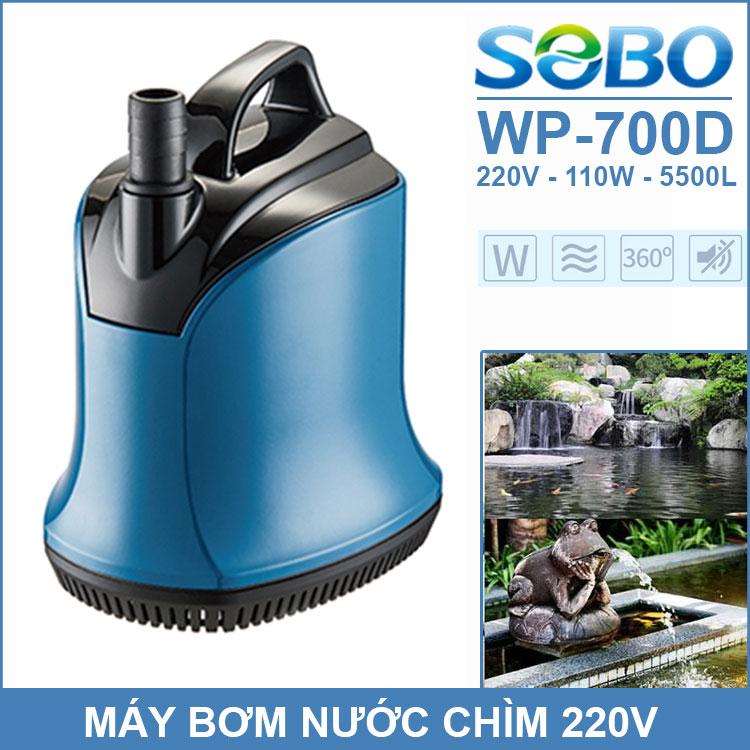 Máy Bơm Chìm Hồ Cá Hòn Non Bộ 220V 110W 5500L SOBO WP-700D