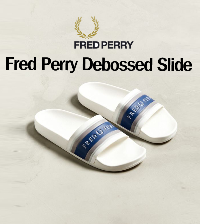 Dép Fred Perry embossed logo slider