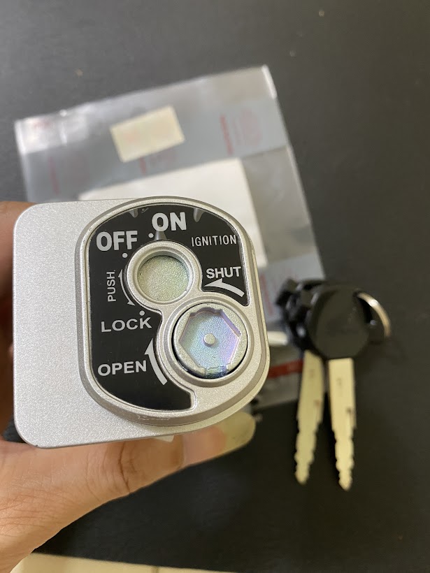 Bộ ổ khóa xe máy Honda Wave RSX Từ Đen 2 cạnh chính hiệu Indonesia