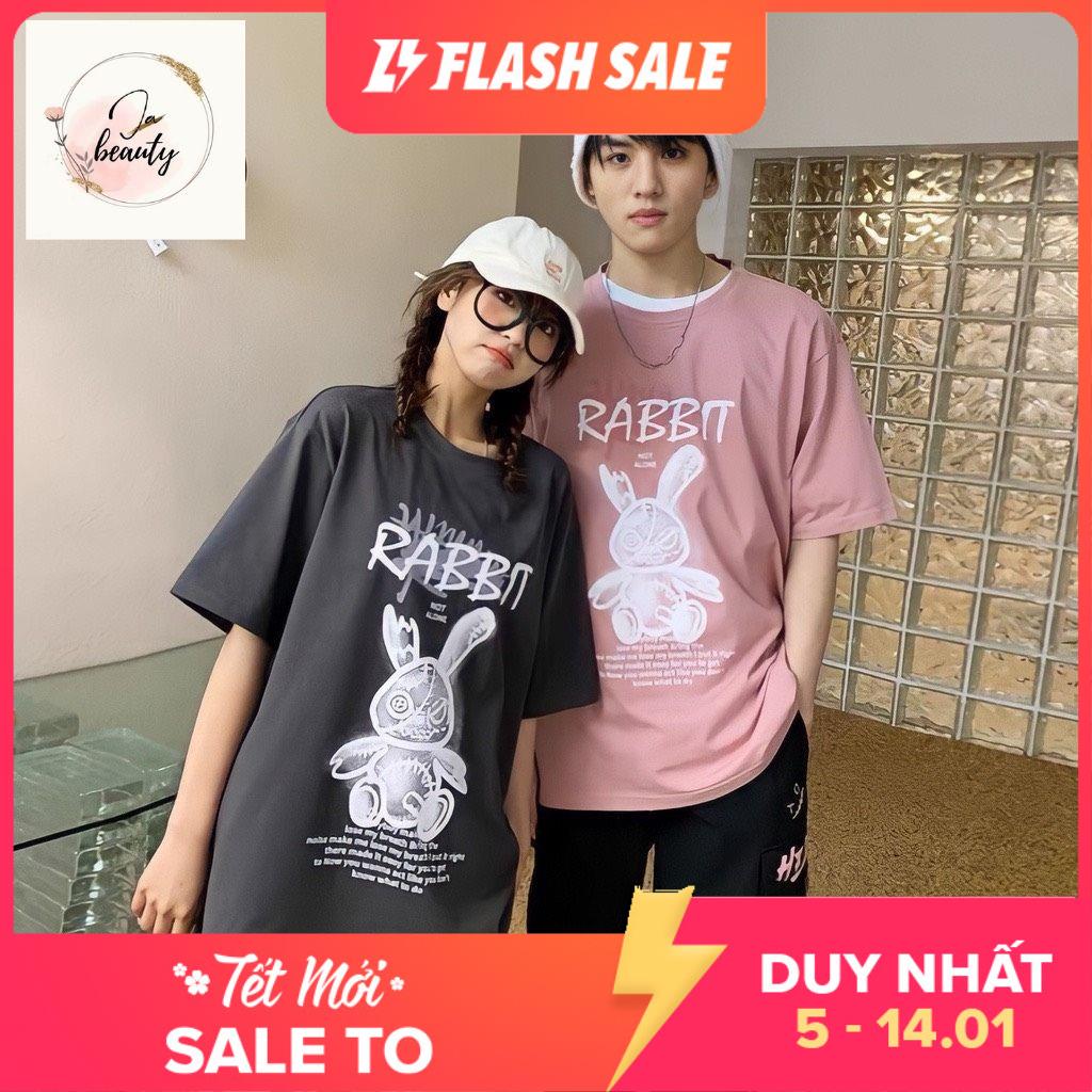 Áo thun tay lỡ unisex thỏ rabbit,áo thun unisex form rộng tay lỡ thỏ rabbit 1161a co giãn 4 chiều, dày dặn, mềm mịn, không xù không nhăn