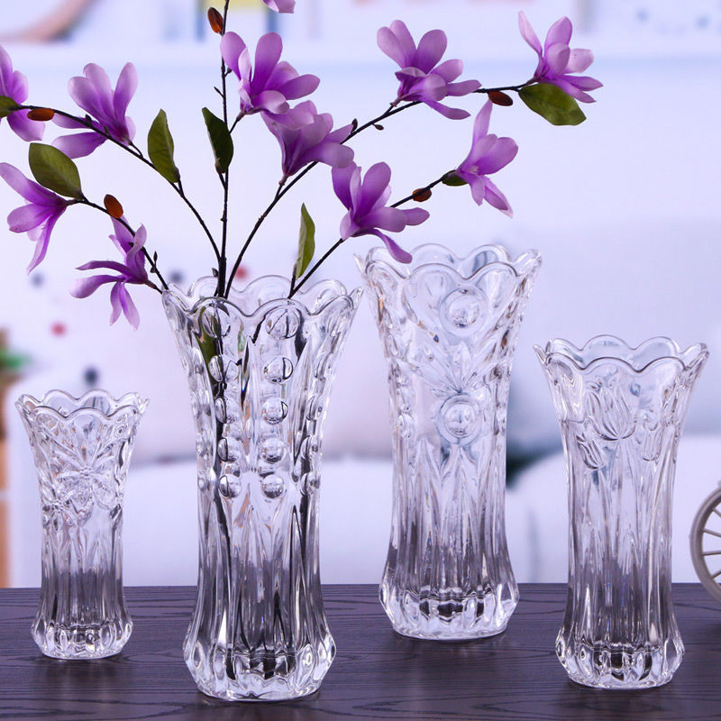 Bình bông lọ hoa thủy tinh cao 20cm 25cm 30cm Giao họa tiết ngẫu nhiên