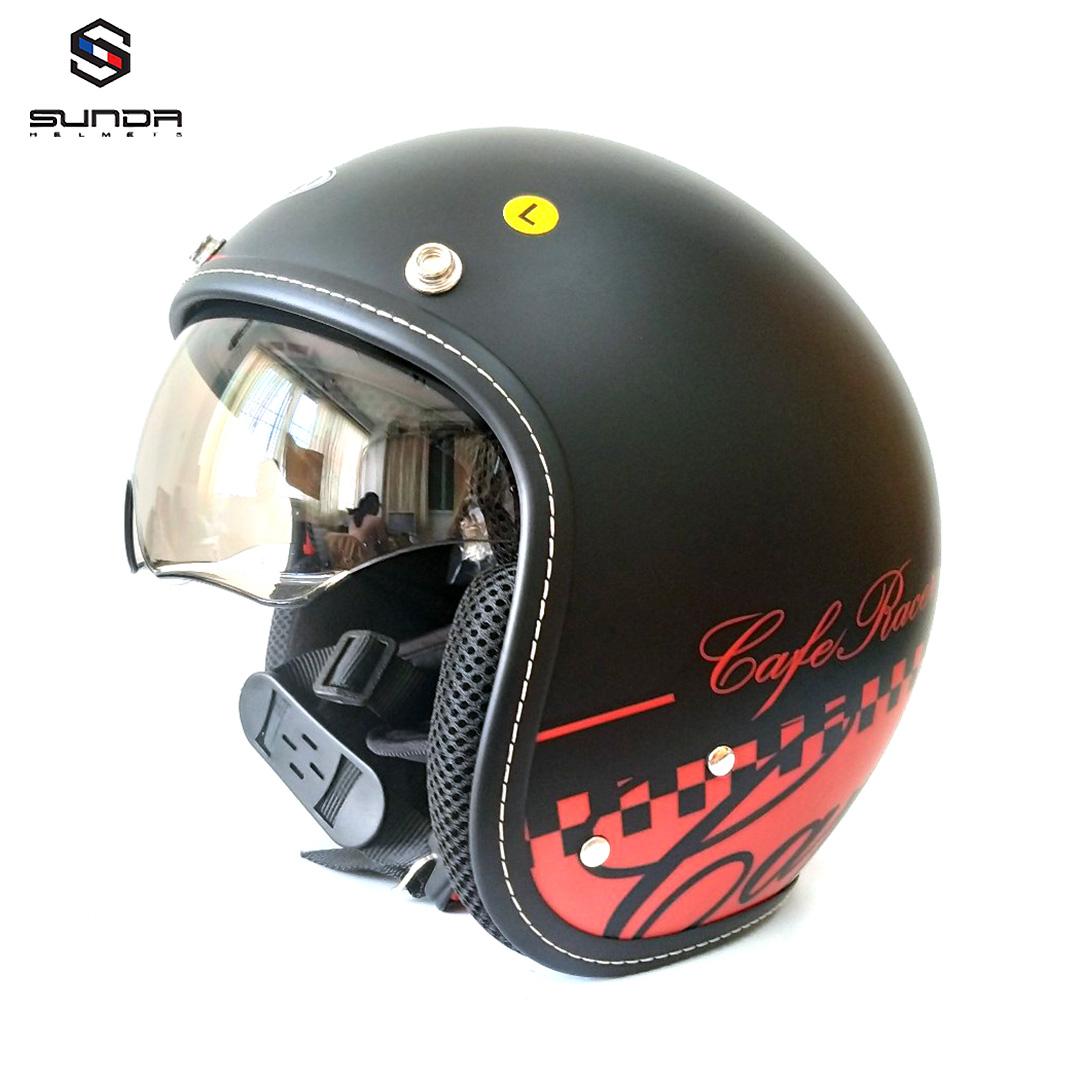 Mũ bảo hiểm phi công kính giấu SUNDA 388 tem