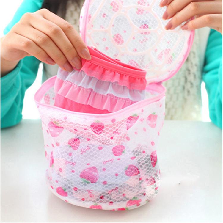 Túi lưới giặt đồ lót vớ tất đồ trẻ sơ sinh có dây khóa kéo chất liệu lưới tổ ong đường kính 15CM