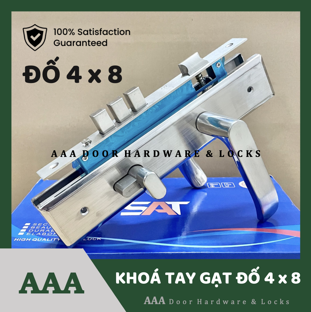 [XẢ KHO] Khoá tay gạt SAT 26cm dùng cho cửa đi lớn đố 4 x 8 (hệ 1000) nhôm, sắt, gỗ