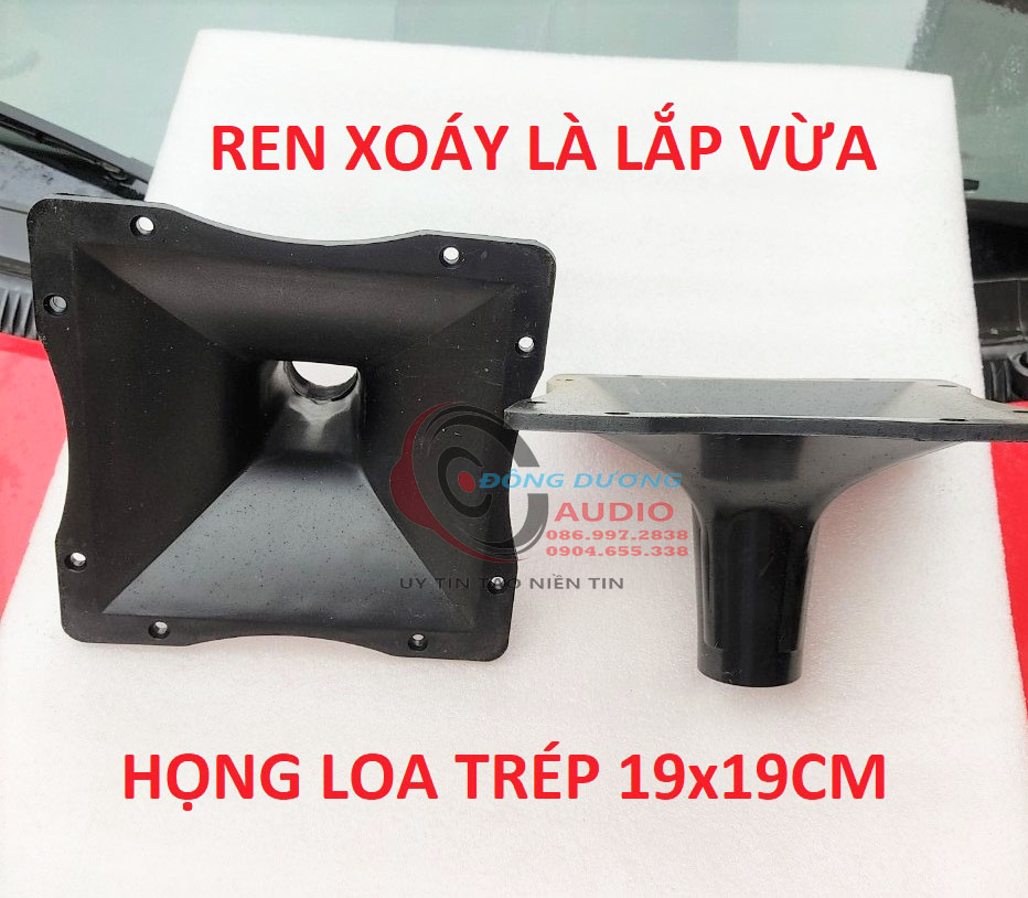 Phễu loa trép kèn 350 450 550 ren xoáy 19x19cm - họng loa treble