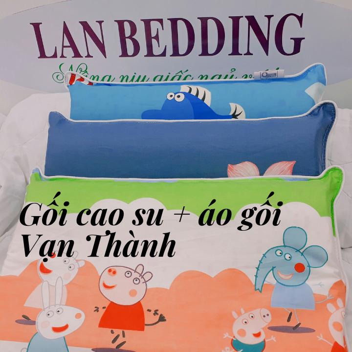 [HCM]Gối Cao Su Vạn Thành Dợn Sóng 100% Cao Su Thiên Nhiên Tặng kèm Áo Gối Vạn Thành 29cm x 49cm x 9cm